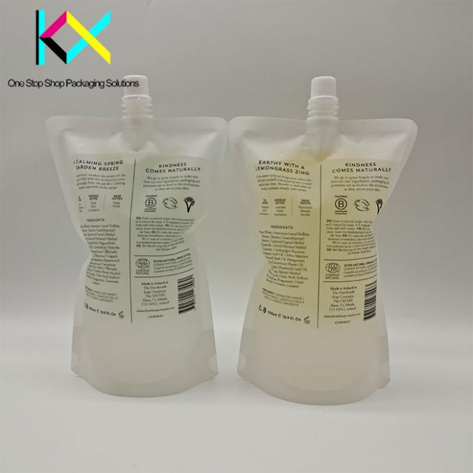 Durchsichtige Flüssigkeit Verpackungstüte mit Zentrum Düse Getränke Spritze Tasche 500ml 4