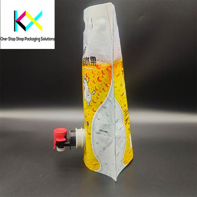 1L Aluminiumfolie Bier-Flüssigkeits-Vakuum-Verpackungstüten Kunststoff-Spout-Tasche mit Wasserhahn 2